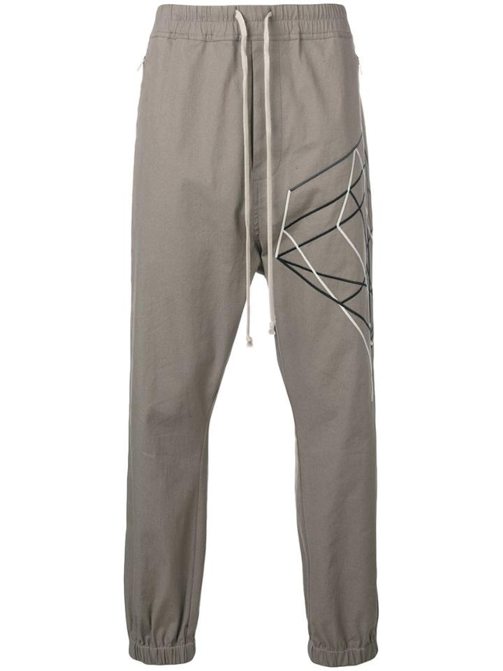 Rick Owens Embroidered Graphic Joggers - Grey