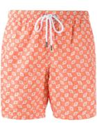 Barba Square Print Swim Shorts - Orange