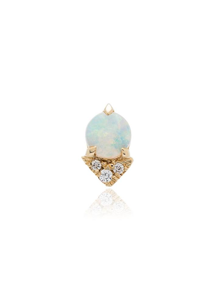 Lizzie Mandler Fine Jewelry Yellow Gold Opal Diamond Earrings - White
