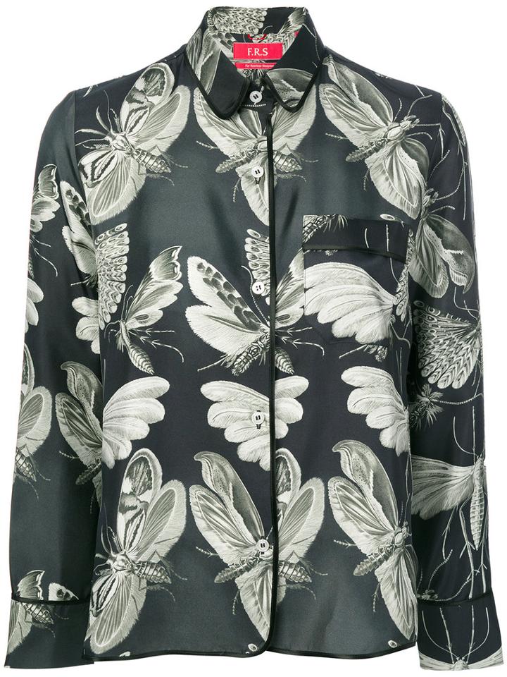 F.r.s For Restless Sleepers - Insects Print Shirt - Women - Silk - S, Green, Silk