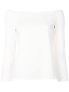 Theory - Off Shoulder Sweatshirt - Women - Linen/flax/spandex/elastane/viscose - 2, White, Linen/flax/spandex/elastane/viscose