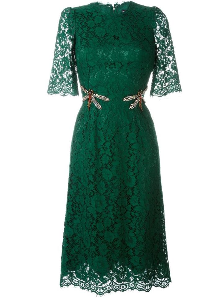 Dolce & Gabbana Embellished Floral Lace Dress