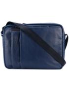 Borbonese - Front Zip Shoulder Bag - Men - Leather - One Size, Blue, Leather