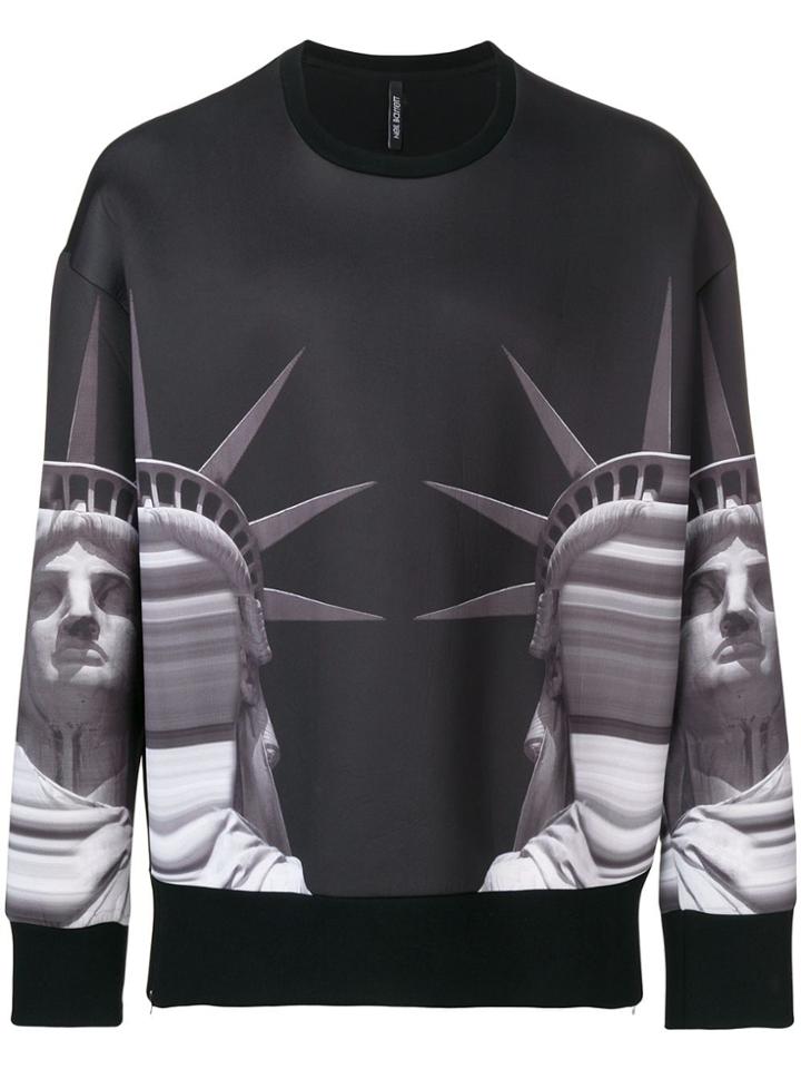 Neil Barrett Statue Of Liberty Print Sweatshirt - Black