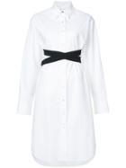 Proenza Schouler Long Sleeve Collared Shirt Dress - White