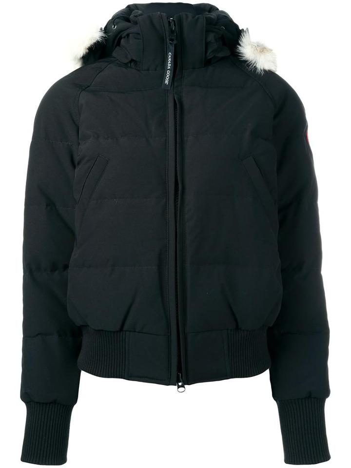 Canada Goose 'ladies Savona' Bomber Jacket, Women's, Size: Medium, Black, Nylon/polyester/cotton/coyote Fur