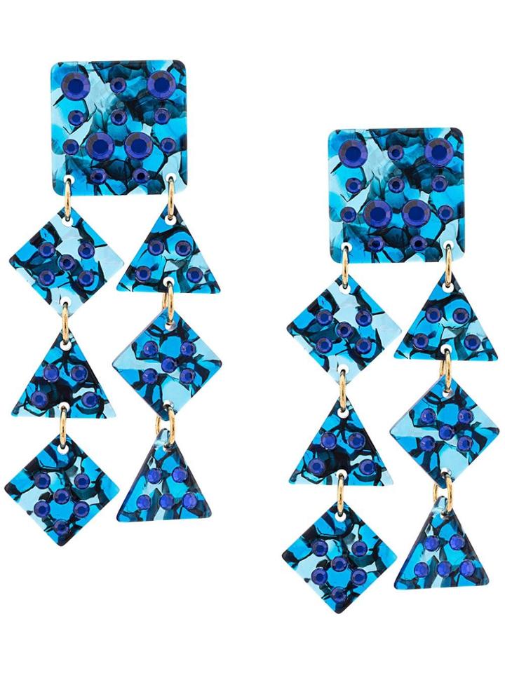 Lele Sadoughi Embellished Shell Earrings - Blue