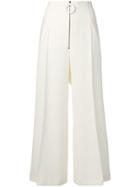 Maison Flaneur Cropped Flared Trousers - White
