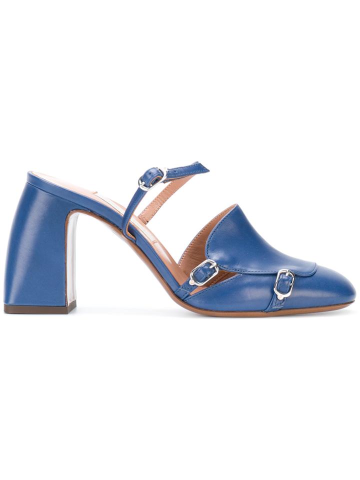 L'autre Chose Buckled Mules - Blue