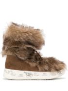 Premiata Lace-up Faux-fur Boots - Brown