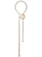 Miu Miu Crystal Embellished Fringed Long Necklace - Gold