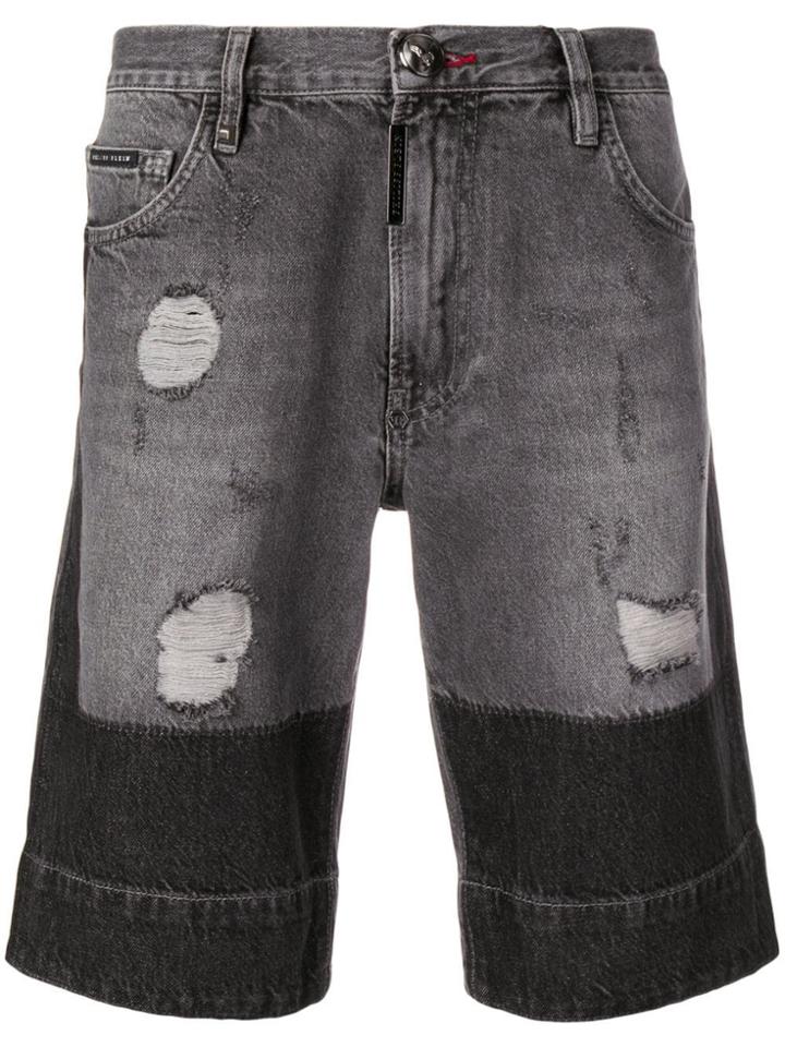 Philipp Plein Skull Denim Bermudas - Black