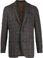 Etro Checked Tailored Blazer - Brown