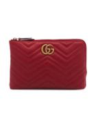 Gucci Red Leather Marmont 2.0 Clutch