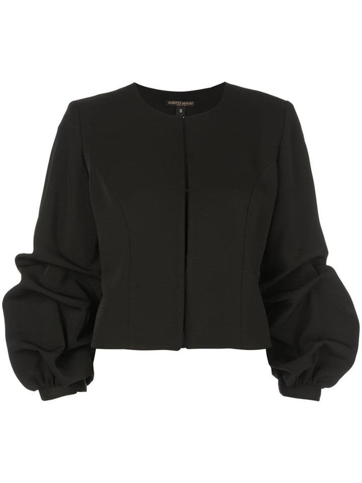 Alberto Makali Cropped Ruched-sleeves Jacket - Black