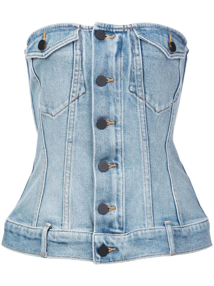 Alexander Wang Denim Corset Top - Blue