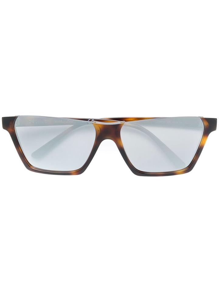 Celine Eyewear Rectangular Frame Sunglasses - Brown