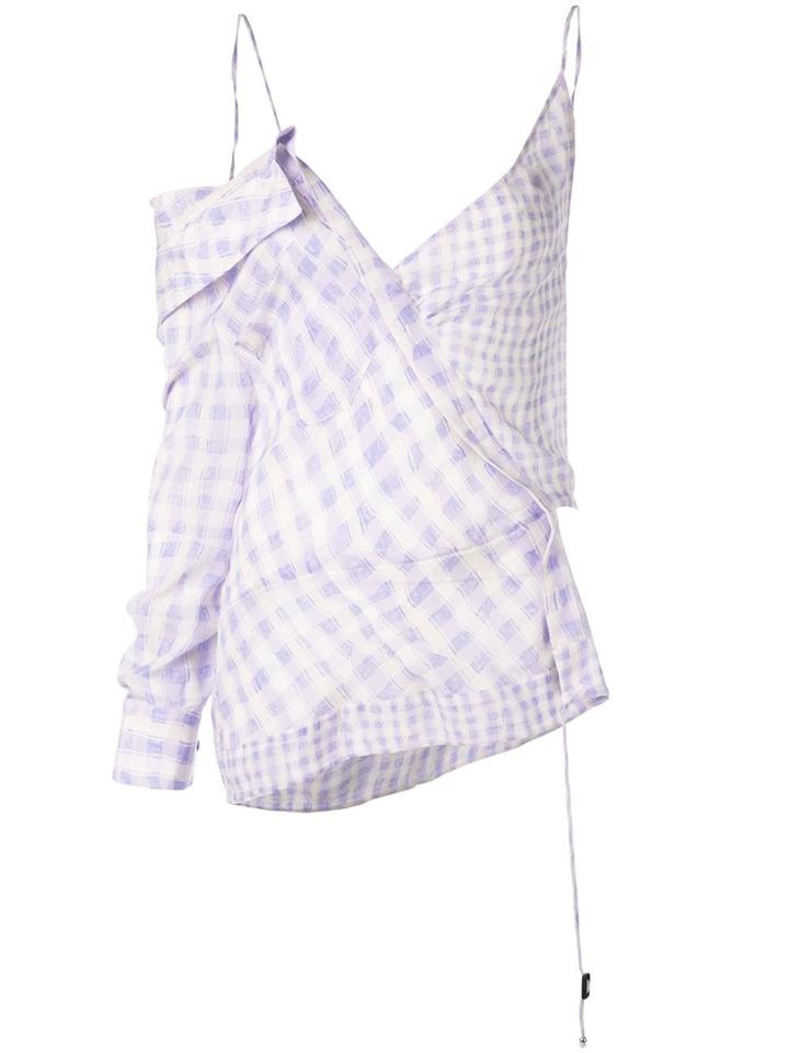 Altuzarra Checked Asymmetric Top - Purple