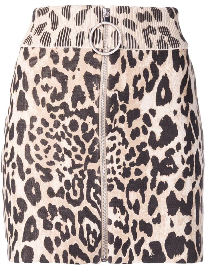 Paco Rabanne Leopard Print Mini Skirt - Brown