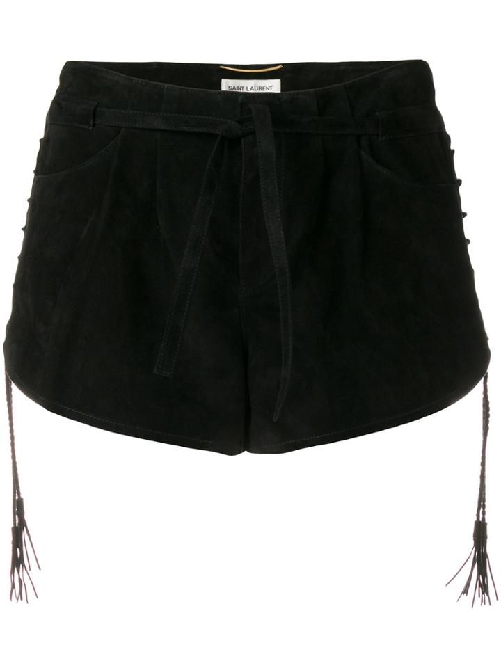 Saint Laurent Drawsting Fastened Shorts - Black