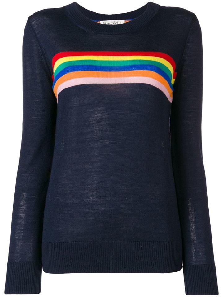 Être Cécile Rainbow Stripe Jumper - Blue