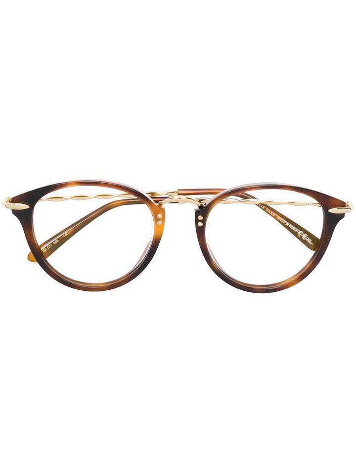 Elie Saab Round Frame Glasses - Brown