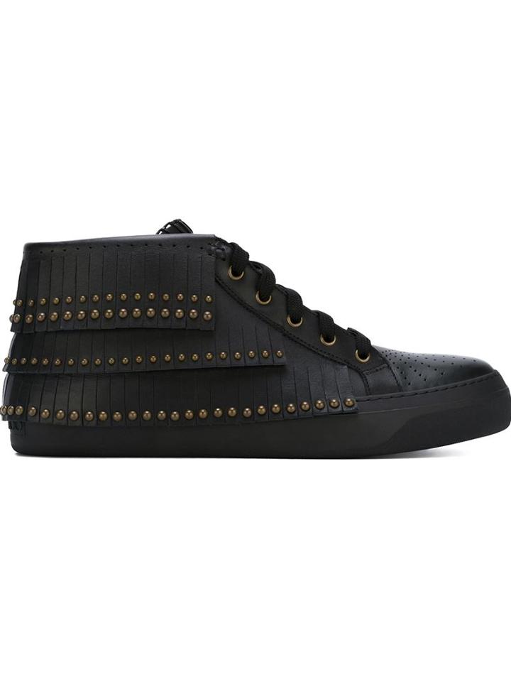 Jimmy Choo Bastian Hi-top Sneakers, Men's, Size: 41, Black, Calf Leather/leather/rubber