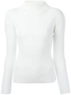 Issey Miyake Cauliflower Fitted Poloneck Sweater, Women's, White, Polyester
