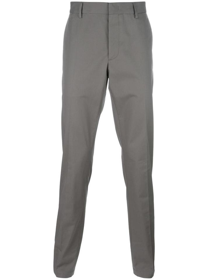 Lanvin Tailored Straight Fit Trousers, Men's, Size: 46, Nude/neutrals, Cotton