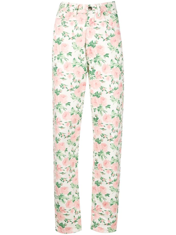 Melampo Floral Print Trousers - White