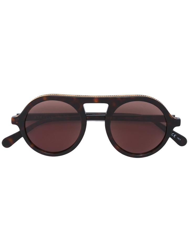 Stella Mccartney Eyewear Retro Round Tortoiseshell Sunglasses - Brown