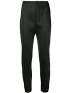 Pleats Please By Issey Miyake Black Cropped Trousers