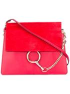 Chloé Faye Shoulder Bag, Women's, Red, Calf Leather/calf Suede