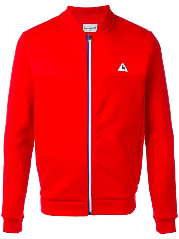 Le Coq Sportif Zipped Sports Jacket, Men's, Size: Small, Red, Cotton/polyester