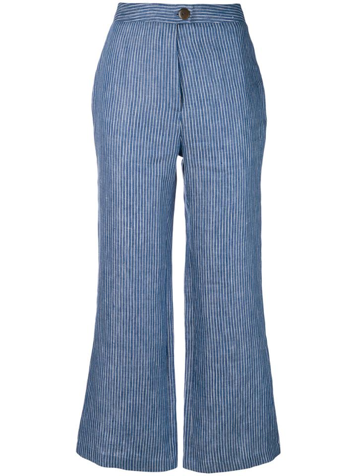 Mara Hoffman Striped Cropped Trousers - Blue