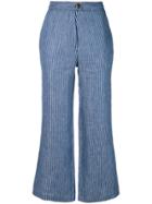 Mara Hoffman Striped Cropped Trousers - Blue