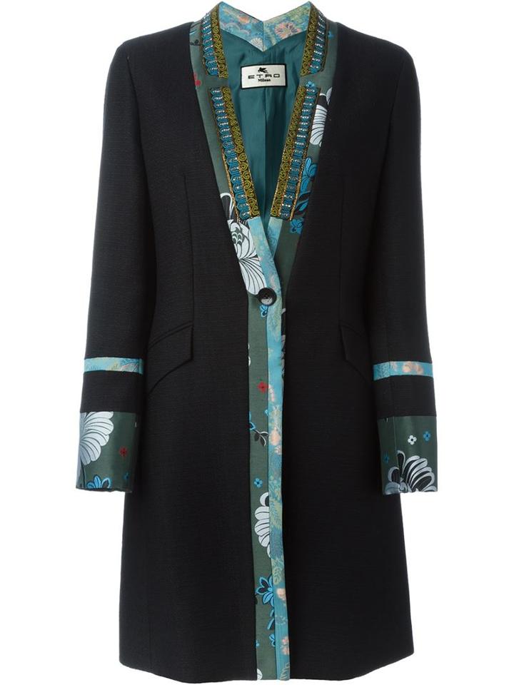 Etro Embellished Contrast Edge Coat