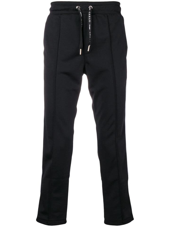 Les Hommes Urban Striped Track Pants - Black
