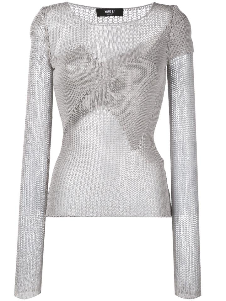 Yang Li Open-knit Top - Grey