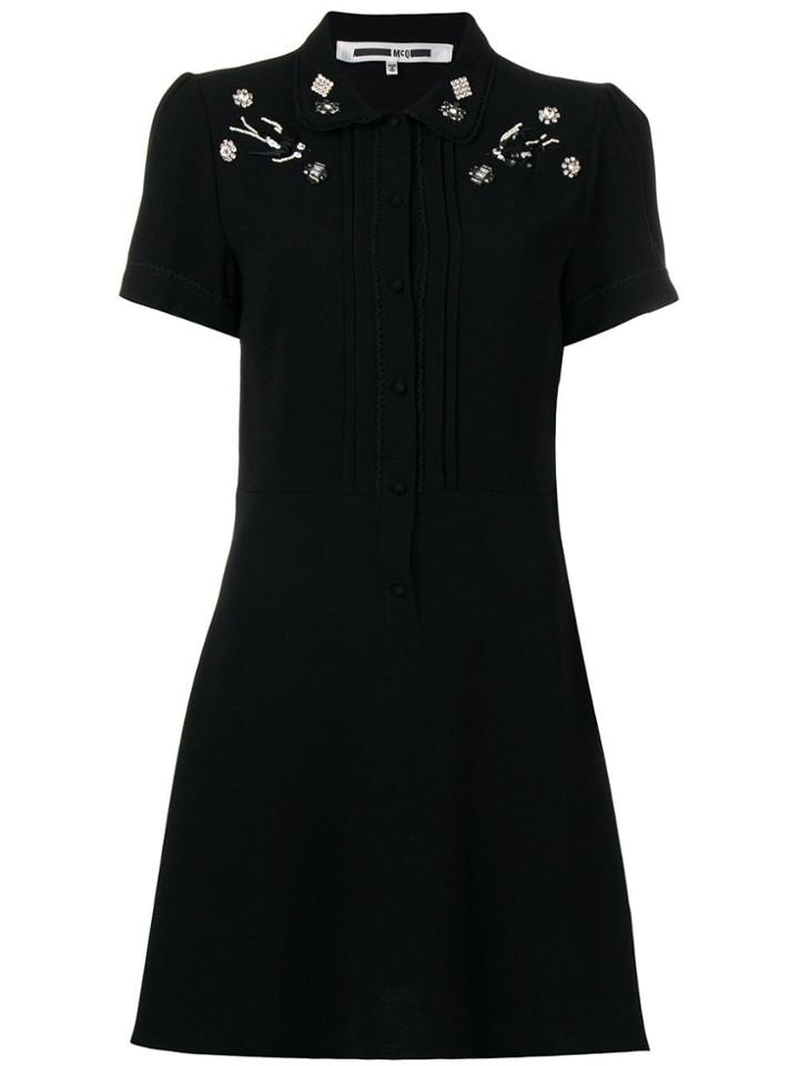 Mcq Alexander Mcqueen Embellished Swallow Dress - Black
