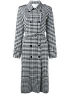 Sonia Rykiel Check Print Coat, Women's, Size: 42, White, Wool