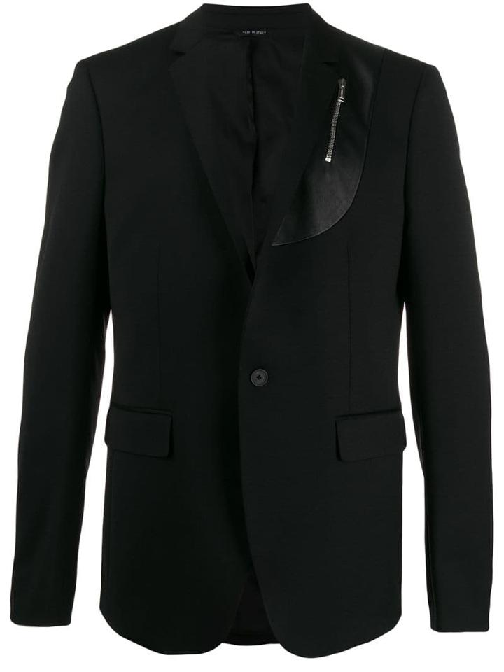 Les Hommes Zip Panel Blazer - Black