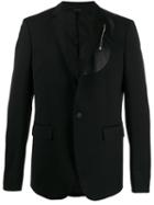Les Hommes Zip Panel Blazer - Black