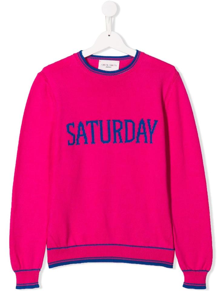 Alberta Ferretti Kids Teen Saturday Intarsia Jumper - Pink