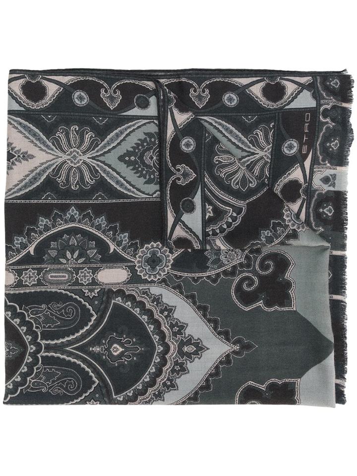 Etro Pattern Print Scarf - Black
