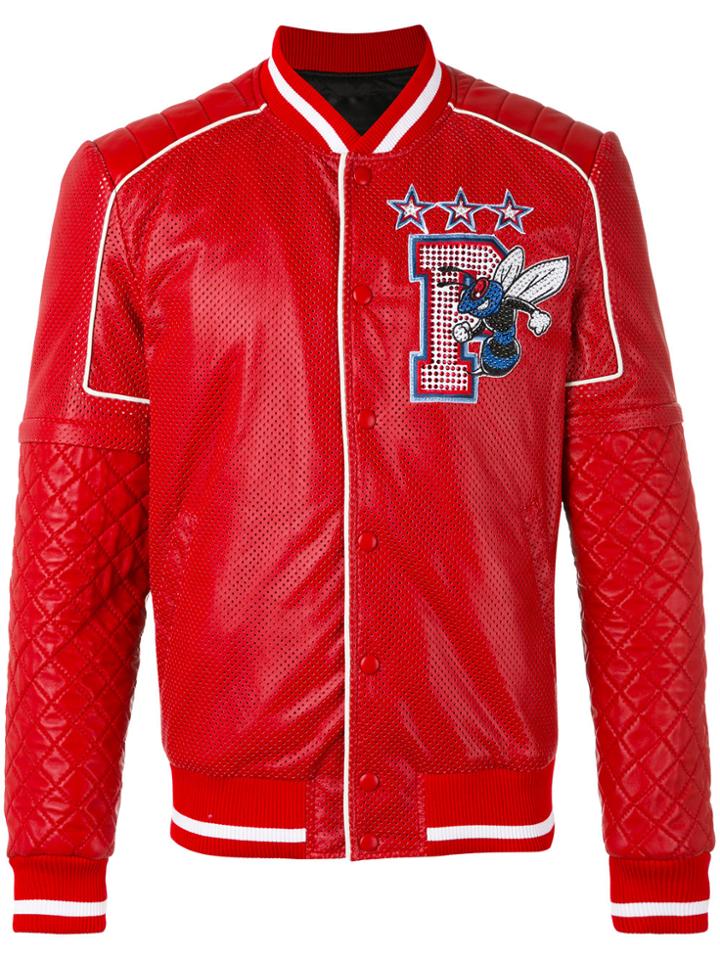 Philipp Plein Sense Bomber Jacket - Red