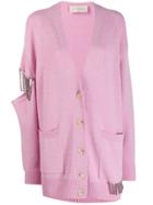 Christopher Kane Embellished Cut-out Cardigan - Pink