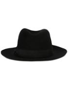 Salvatore Ferragamo Fedora Hat, Women's, Size: 58, Black, Rabbit Fur Felt