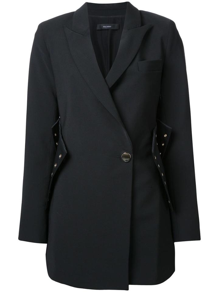 Ellery Corset Detail Coat - Black