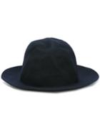 Comme Des Garçons Shirt Wide Brim Bowler Hat, Men's, Size: Medium, Blue, Wool